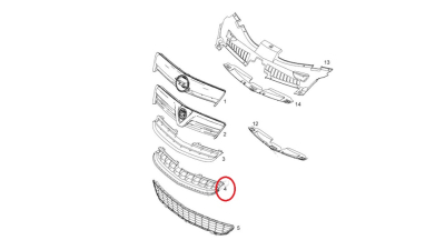 Grila Radiator Centru -O.E. Opel 25951298