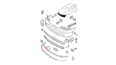 Bandou Inferior Dreapta Spoiler F - O.E. Opel 90597500
