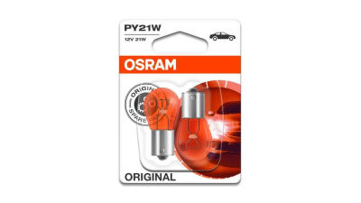Bec auto semnalizare Osram 7507-02B Orange PY21W 12V, set 2 buc