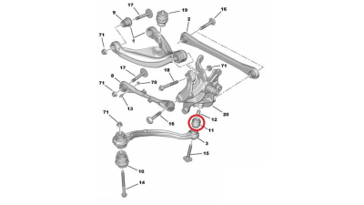 Bucsa Brat Inferior Spate La Fuzeta Stanga, Dreapta -O.E. Peugeot 5131C3