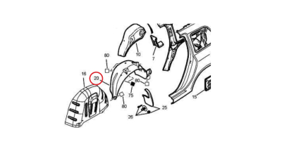 Carenaj Roata Stanga Spate -O.E. Peugeot 853307