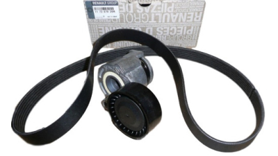 Set curea transmisie cu caneluri DACIA LODGY, LOGAN, LOGAN MCV, SANDERO, SANDERO II; NISSAN CUBE, JUKE, MICRA III, NOTE, NV200, NV200 / EVALIA; RENAULT CLIO, CLIO II, CLIO III motorizare 1.4/1.5D/1.6, 117207020R,  piesa originala OE