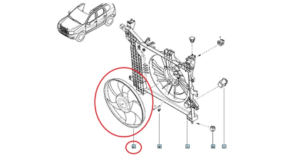 GMV radiator Electroventilator Dacia Duster 2013-2018 motorizare 1.5dci, model 4x4, 214813773R,  piesa originala OE