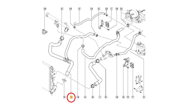 Conducta Iesire Radiator racire Dacia Logan 2004-07.2013, Logan MCV 2007-07.2013; motor 1.6 16V, 215013576R,  piesa originala OE