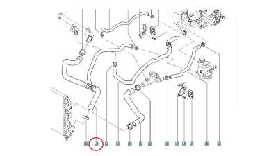 Conducta Iesire Radiator Racire Dacia Logan 12.2010-07.2013 motor 1.6 16V; Sandero 12.2010-07.2013 motor 1.6 16V, 215030407R,  piesa originala OE