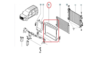 Deflector Aer Radiator Dacia Lodgy 2012-; Dokker 2012-2018, 215595838R,  piesa originala OE