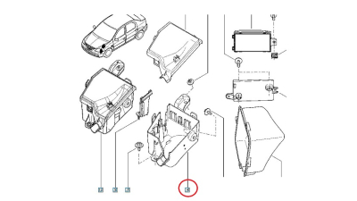 Cutie pentru blocul de Sigurante fuzibile Motor Dacia Logan 2004-2012 si Sandero 2008-2012;, 243802876R,  piesa originala OE