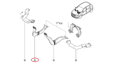 Conducta Incalzire Dreapta Dacia Logan II 2012-2018, LOGAN MCV II, sandero 2 2012-2018; aerator, 279304511R,  piesa originala OE
