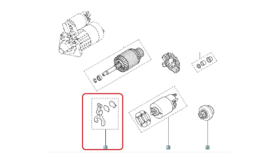 Furca Demaror - electromotor Dacia Logan 2004-2014, Sandero 2008-2012 motor 1.4/1.6 MPI / 1.6 16V;, 6001547541, ? piesa originala OE