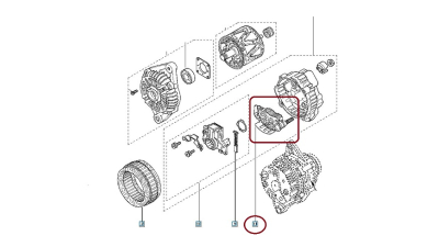 Punte Redresoare Alternator Dacia Logan 2004-2012, Sandero 2008-2012 motor 1.4/1.6 MPI, 6001547555,  piesa originala OE