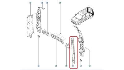 Panou Spate Stanga Dacia Logan MCV 2007-, Furgon 2007-2012, 6001548819,  piesa originala OE