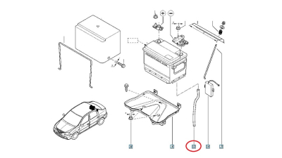 Conducta Degazare Baterie acumulator Dacia Logan 2004-2012;, 6001549176,  piesa originala OE