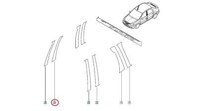 Film, autocolant vertical usa partea Dreapta Spre Fata Dacia Logan 2004-2012, 6001549910,  piesa originala OE