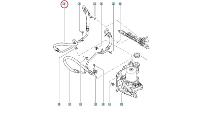 Conducta Servodirectie Retur Dacia Logan 11.2007-2012, Logan MCV 11.2007-; si Sandero 2008-2012 motorizari 1.5 dci; 1.6 16v;, 6001550721,  piesa originala OE