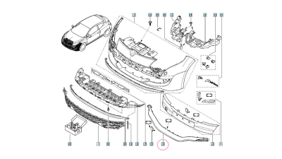 Ornament Inferior Bara Fata Renault Megane 3 RS, Megane III Coupe 3P/Coupe/Sport (D95) 2008-2016, 620720057R,  piesa originala OE