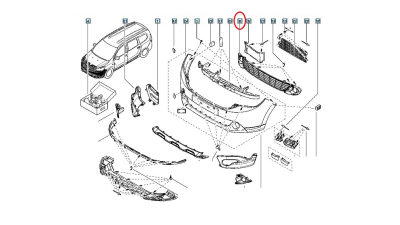 Grila Inferioara Bara Fata Dacia Lodgy 2012-2018 modele Cu Proiectoare, 622542386R,  piesa originala OE