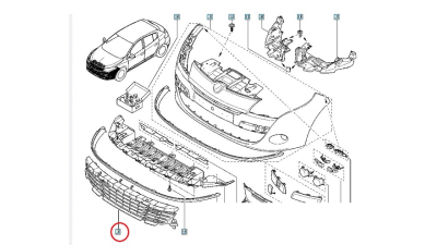 Grila centrala Bara Fata Renault Megane 3 2009-2011 plastic, 622543994R,  piesa originala OE