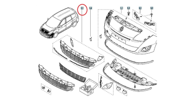 Grila Calandru masca fata Renault Scenic 3 2009-01.2012, 622569864R,  piesa originala OE