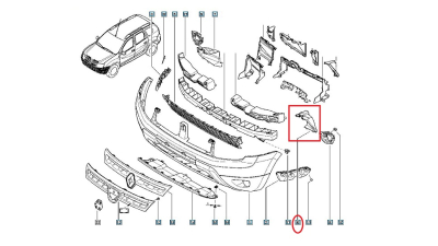 Convergent Inferior Stanga Dacia Duster 2010-2018, aparatoare bara fata, 628110002R,  piesa originala OE