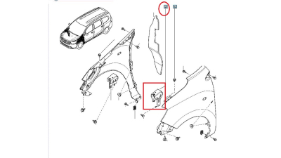 Suport aripa fata Dacia Lodgy 2012-, Dokker 2012- partea dreapta, 631415422R,  piesa originala OE