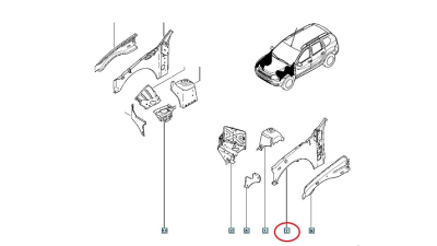 Aripa Interioara Stanga Fata Dacia Duster 2010-2018 Renault 641521800r , Dublura