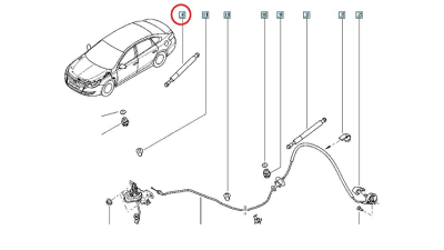 Amortizar Capota Motor Renault Talisman partea dreapta Original OEM 654702334R, 1 buc.