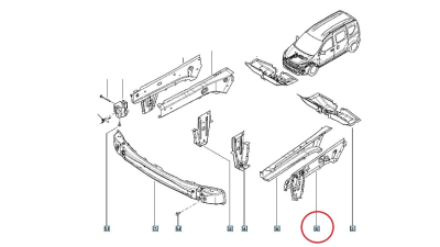 Element Inchidere Lonjeron Fata Dacia Sandero II 2012-2018; Logan II 2012-2018; Logan II MCV 2012-; Dokker 2012-; Lodgy 2012-2018 partea stanga, 751337616R,  piesa originala OE