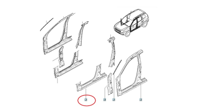 Prag Dacia Duster 2010-04.2017 bavolet lateral partea Stanga, 760212662R,  piesa originala OE