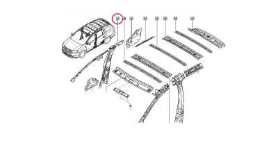 Dublura stalp Mijloc Dacia Logan 2012-2018, Sandero II 2012-2018 partea dreapta, 765308629R,  piesa originala OE
