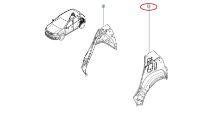Aripa Interioara Spate Dreapta Dacia Logan 2 Sandero 2 2012-2018, Contraaripa