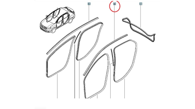 Cheder Superior Plafon Pavilion Lateral Partea Stanga Dacia Logan 2 2012-; 768617354r