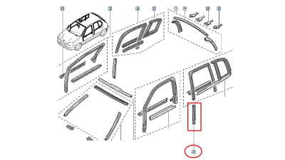 Culisa Geam Renault Clio 2 1998-2012 usa spate partea stanga, 7700843799,  piesa originala OE