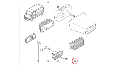 Lampa semnalizare aripa Fata Renault Master 2 1998- cabina dubla, semnalizator partea Stanga, 7701049663,  piesa originala OE