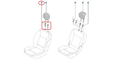 Bucsa Fixare Tetiera Scaun Renault Twingo 2; 7701209594