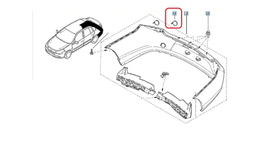 Capac carlig remorcare, Inel bara spate RENAULT Symbol Thalia 4P Berline/Classic/Sedan (L35), 7701210065,  piesa originala OE