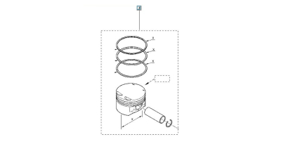 Set piston echipat cu Segmenti marcaj B 76mm; Dacia Logan 2005-2020 motor 1.2 16V, Sandero 2008-2020 motor = 120608; Renault Clio III KR1U 1.2 16V Hi-Flex, 7701478732,  piesa originala OE