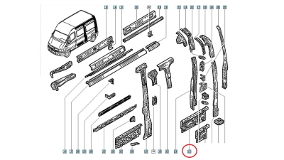 Suport Flaps Stanga Spate Renault Master 2 1998-2007, element inchidere, 7750350702,  piesa originala OE