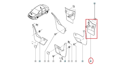Aparatoare Noroi Spate Stanga Dacia Sandero 2008-2013; Aparatori , Bavete 788130376r