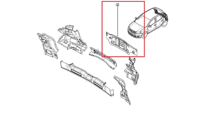 Dublura Panou Spate - Dacia Sandero 2 2012-2018, Fusta spate, 791100727R,  piesa originala OE