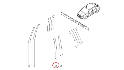 Folie Adeziva Usa Stanga Fata Dacia Sandero 2008-2012, ornament montant, autocolant, 802858808R,  piesa originala OE