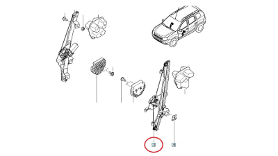 Macara geam usa fata Electrica Dacia Duster Ii 2018- partea stanga, cu motoras, 807213506R,  piesa originala OE