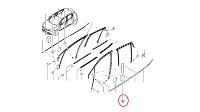 Stergator Exterior Geam Fata Stanga Renault Clio IV, 808211937R,  piesa originala OE
