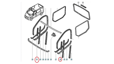 Ghidaj Geam, culisa usa fata stanga Renault Trafic 2 2001-2014, 8200153598,  piesa originala OE