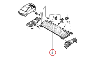 Tableta Spate haion Renault Twingo I 1993-2006, polita portbagaj, 8200190869,  piesa originala OE