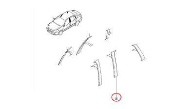 Ornament Vertical Usa Stanga Spate - Spre Fata Renault Clio 2 1998-08.2011, 8200699732,  piesa originala OE
