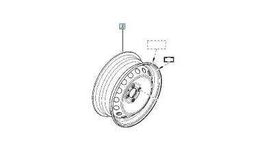 Janta tabla 15 inch Renault Clio 3 2005-2014, 5.50Jx15, 4 gauri prezoane, H2 ET43, 1 buc. 8200908872,  piesa originala OE