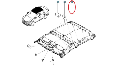 Garnitura Pavilion, tapiterie plafon Dacia Logan 2 2012-2018, 8201554345,  piesa originala OE
