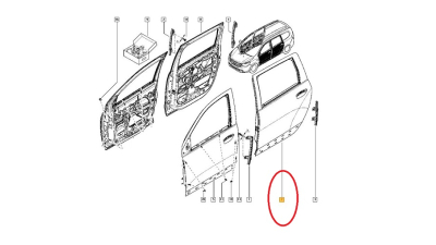 Usa Spate Dacia Dokker 2012-, Dokker Van, Lodgy 2012-, partea Stanga, 821017323R,  piesa originala OE