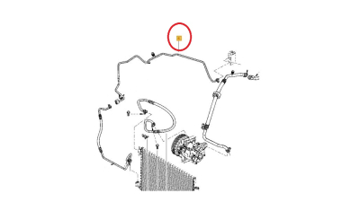 Conducta clima aer conditionat; Condensor Detentor Dacia Logan 2 2012-2016; LOgan MCV II 2012-2016; Sandero II 2012-2016 motorizari 1.5 dci, 924401798R,  piesa originala OE