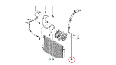 Conducta Intrare Compresor aer conditionat AC Dacia Logan 2016-, Logan MCV II 2016-; Sandero 2 2016- motor 0.9 Tce; Renault, 924549799R,  piesa originala OE